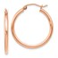 14K Rose Gold 2mm Polished Hoop Earrings - 26 mm