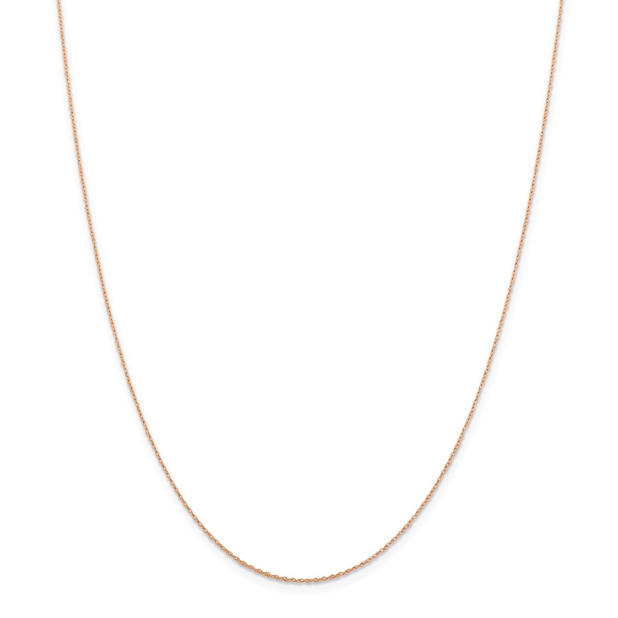 14k Rose Gold .5 mm Cable Rope Chain Necklace - 16 in.