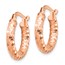 14k Rose Gold D/C Hoop Earrings - 3x10 mm