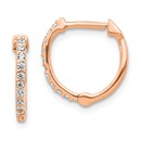 14K Rose Gold Diamond Hinged Hoops - 13 in.