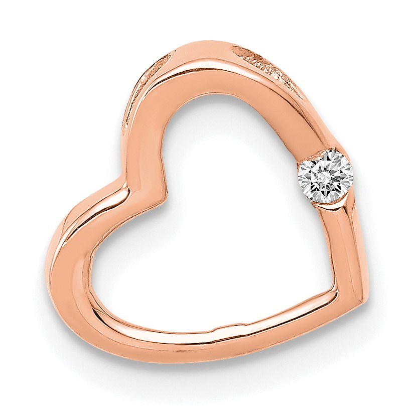 14K Rose Gold Heart Chain Slide Mounting - 10 mm