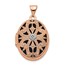 14k Rose Gold Oval w/Diamond Vintage blk interior Locket - 21 mm