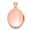 14k Rose Gold Oval w/Diamond Vintage blk interior Locket - 21 mm