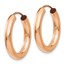 14k Rose Gold Polished Endless Tube Hoop Earrings - 19.25 mm