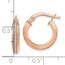 14K Rose Gold Polished Glimmer Infused Hoop Earrings - 15 mm