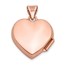 14k Rose Gold Polished Heart with Diamond Locket - 15 mm