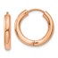 14k Rose Gold Polished Hollow Hinged Hoop Earrings