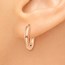14k Rose Gold Polished Hollow Hinged Hoop Earrings
