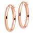 14K Rose Gold Polished Oval Hoop Earrings - 26 mm