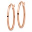 14K Rose Gold Polished Oval Hoop Earrings - 27 mm