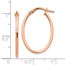 14K Rose Gold Polished Oval Hoop Earrings - 27 mm