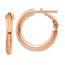 14k Rose Gold Polished Round Hoop Earrings - 3x15 mm