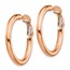 14k Rose Gold Polished Round Hoop Earrings - 3x20 mm