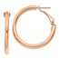 14k Rose Gold Polished Round Hoop Earrings - 3x25 mm