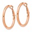 14k Rose Gold Polished Round Hoop Earrings - 3x25 mm