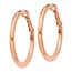 14k Rose Gold Polished Round Hoop Earrings - 3x30 mm