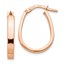 14K Rose Gold Polished U-Shape Hoop Earrings - 20 mm