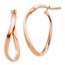 14k Rose Gold Polished Wavy Hoop Earrings - 2 mm