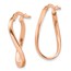 14k Rose Gold Polished Wavy Hoop Earrings - 2 mm