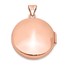 14k Rose Gold Round Plain Flat Locket - 20 mm