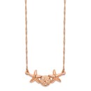 14K Rose Gold Sand Dollar Starfish Necklace - 17 in.