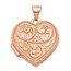 14k Rose Gold Scrolled Love you always Heart Locket - 18 mm