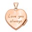 14k Rose Gold Scrolled Love you always Heart Locket - 18 mm