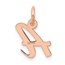 14K Rose Gold Small Script Letter A Initial Charm