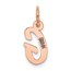 14K Rose Gold Small Script Letter G Initial Charm