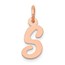 14K Rose Gold Small Script Letter S Initial Charm