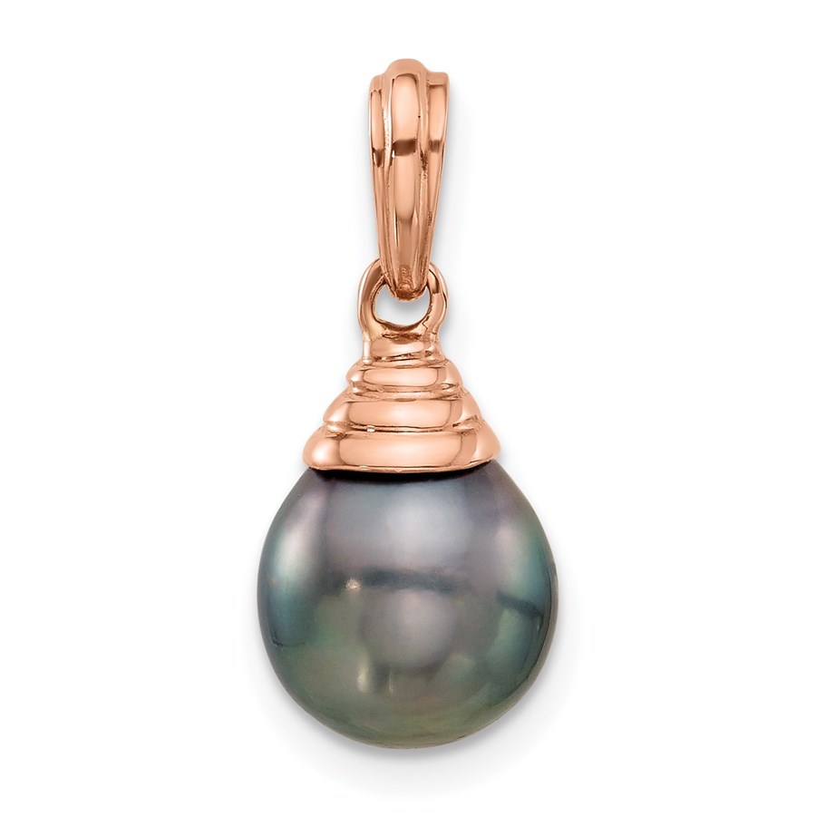 14K Rose Gold Teardrop Saltwater Pearl Pendant - 20.75 mm