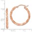 14k Rose Gold Twisted Satin Diamond-Cut Hoop Earrings - 27 mm