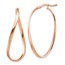 14k Rose Gold White Gold Wavy Hoop Earrings - 2 mm