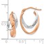 14K Rose & White Gold Polished Hinged Hoop Earrings - 17 mm