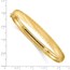 14K Satin Diamond-cut Edge Oval Flexible Bangle