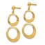 14K Scratch Finish Circle Post Dangle Earrings - 28 mm