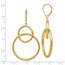 14K Scratch Finish Round Leverback Earrings - 59 mm