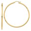 14k Solid Gold 2 mm Polished Round Hoop Earrings (55 mm)