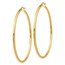 14k Solid Gold 2 mm Polished Round Hoop Earrings (55 mm)