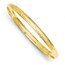 14k Solid Gold 6 mm Diamond Cut Fancy Hinged Bangle Bracelet