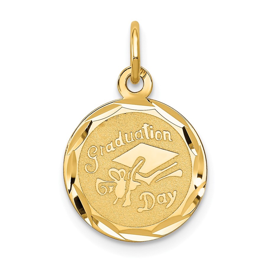 14k Solid Gold Graduation Cap Charm - 1223A