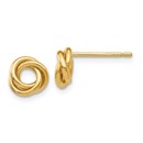 14k Solid Gold Polished Knot Post Earrings