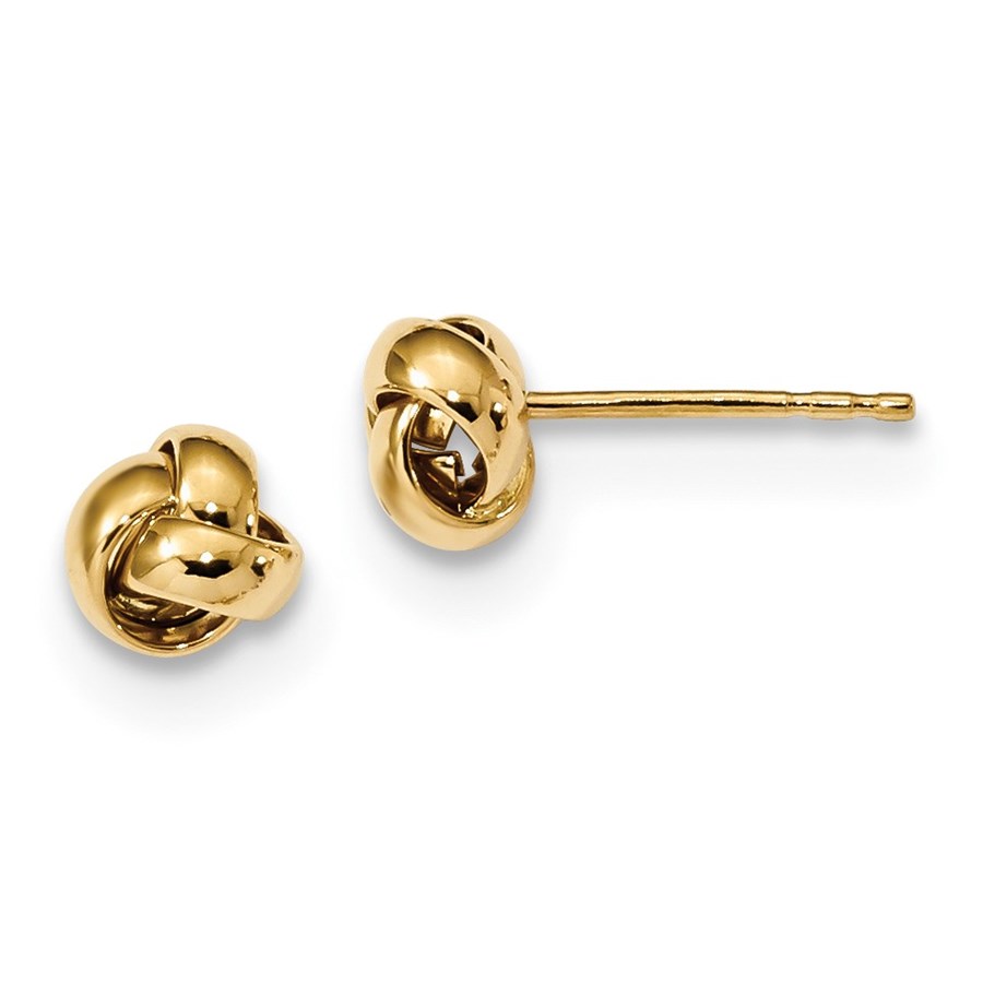 14k Solid Gold Polished Love Knot Post Earrings (6.2 mm)