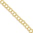 14k Solid Gold Triple Link Charm Bracelet