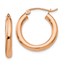 14k Solid Rose Gold 3 mm Hoop Earrings