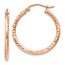 14k Solid Rose Gold Diamond Cut Polished Hoop Earrings