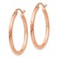 14k Solid Rose Gold Diamond Cut Polished Hoop Earrings