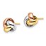 14K Tri-Color Polished Love Knot Earrings - 8.5 mm