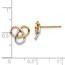 14K Tri-color Polished Rings Post Earrings - 9.8 mm