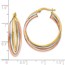 14K Tri-color Polished Twisted Hoop Earrings - 28 mm